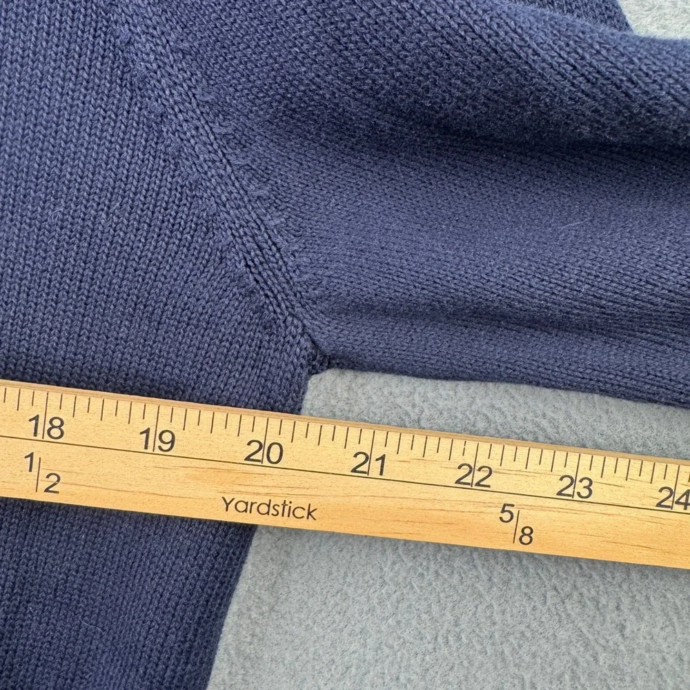 Brunello Cucinelli Mens Navy Blue 100% Cotton Mock Neck Sweater Small Thick